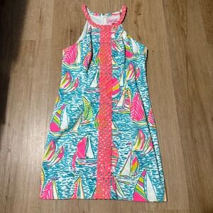 Lilly Pulitzer Sasha Shift Dress Size 4 | Pop Up U Gotta Regatta Nautical Print